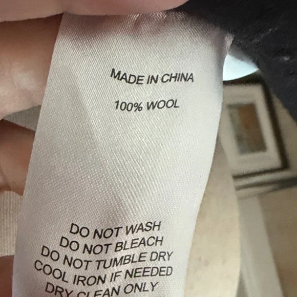 👘 Quince 👘 Double-Faced Merino Wool Scarf Coat Black S - Picture 11 of 16